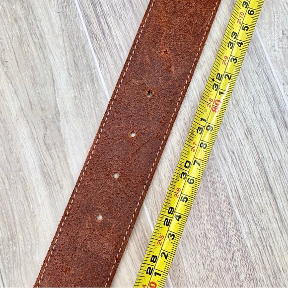 Leatherock Brown Leather Belt w/ Beautiful Stone Embellished Buckle XS 28”-32” main image 12